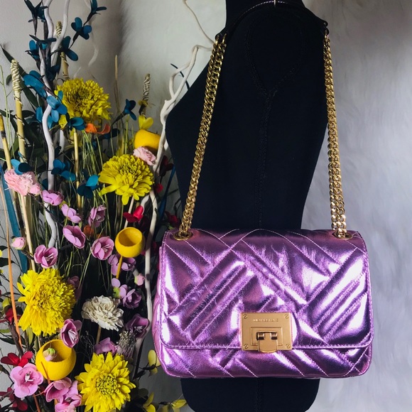 Michael Kors Vivianne Shoulder Flap Leather Bag - Picture 7 of 8